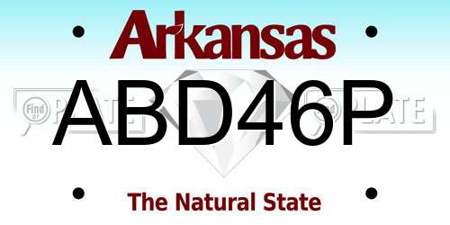 ABD46P Arkansas License Plate