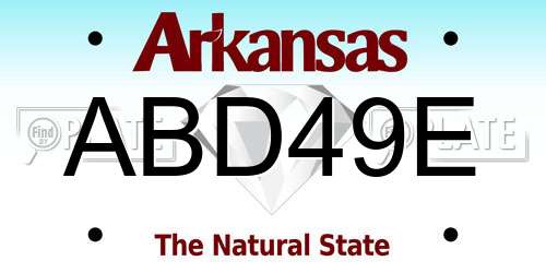 ABD49E Arkansas License Plate