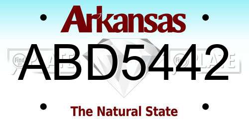ABD5442 Arkansas License Plate