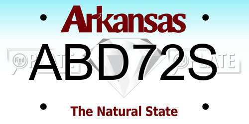 ABD72S Arkansas License Plate