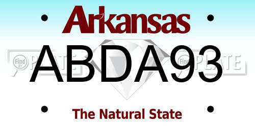 ABDA93 Arkansas License Plate