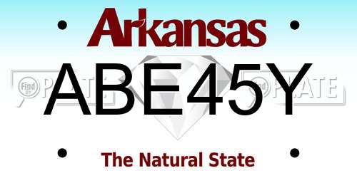 ABE45Y Arkansas License Plate