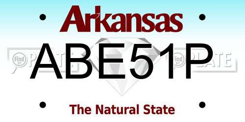 ABE51P Arkansas License Plate