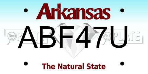 ABF47U Arkansas License Plate