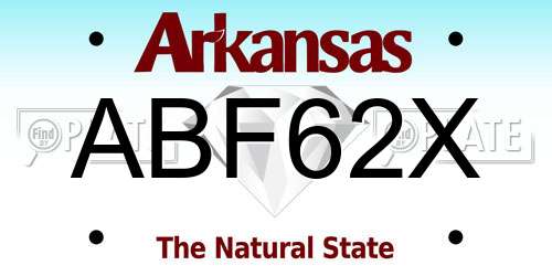 ABF62X Arkansas License Plate