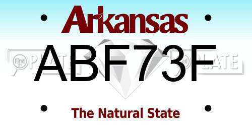 ABF73F Arkansas License Plate
