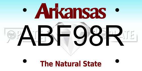 ABF98R Arkansas License Plate