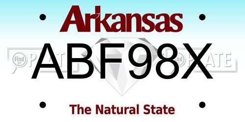 ABF98X Arkansas License Plate