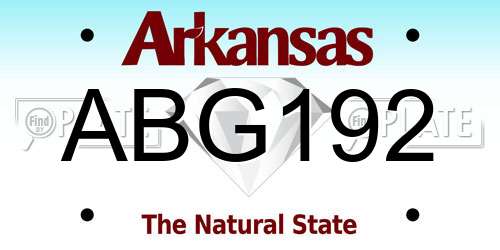 ABG192 Arkansas License Plate