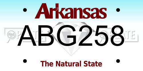 ABG258 Arkansas License Plate