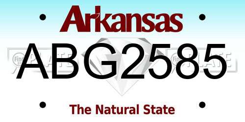 ABG2585 Arkansas License Plate