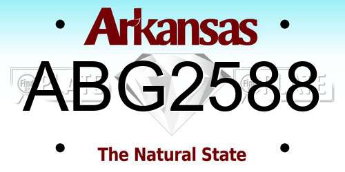 ABG2588 Arkansas License Plate