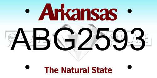 ABG2593 Arkansas License Plate
