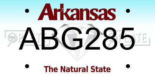 ABG285 Arkansas License Plate