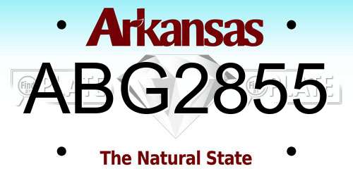 ABG2855 Arkansas License Plate