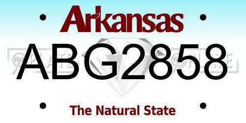 ABG2858 Arkansas License Plate