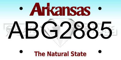 ABG2885 Arkansas License Plate
