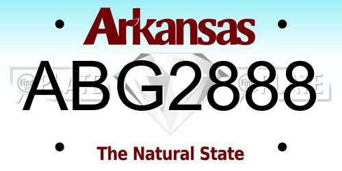 ABG2888 Arkansas License Plate