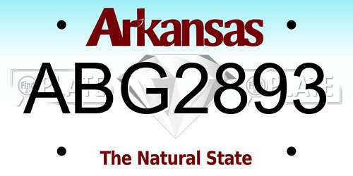 ABG2893 Arkansas License Plate