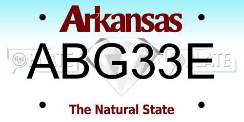 ABG33E Arkansas License Plate