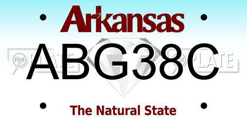ABG38C Arkansas License Plate