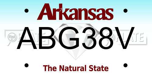 ABG38V Arkansas License Plate