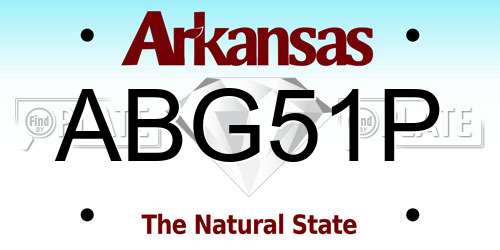 ABG51P Arkansas License Plate