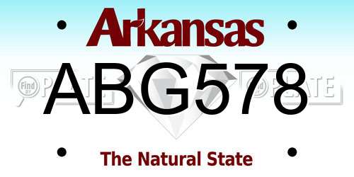 ABG578 Arkansas License Plate