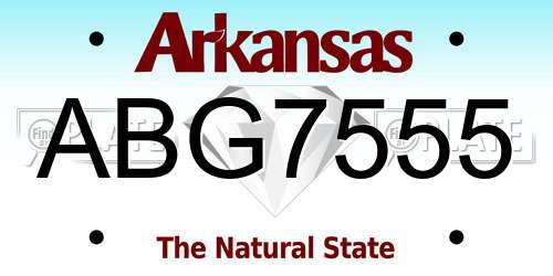 ABG7555 Arkansas License Plate