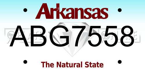 ABG7558 Arkansas License Plate