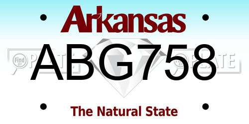 ABG758 Arkansas License Plate