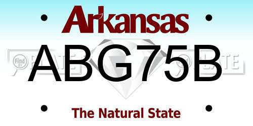 ABG75B Arkansas License Plate