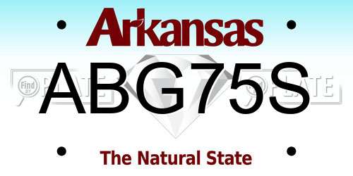 ABG75S Arkansas License Plate