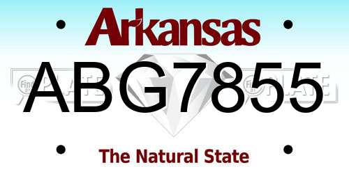 ABG7855 Arkansas License Plate