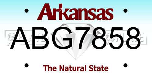 ABG7858 Arkansas License Plate