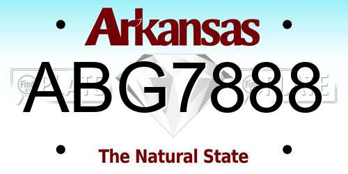 ABG7888 Arkansas License Plate