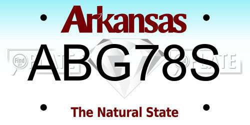ABG78S Arkansas License Plate