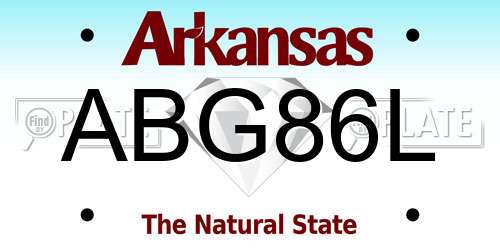 ABG86L Arkansas License Plate