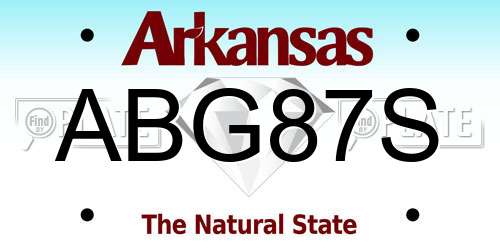 ABG87S Arkansas License Plate