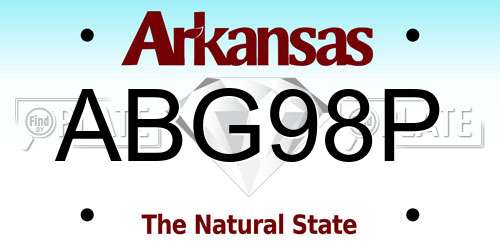 ABG98P Arkansas License Plate