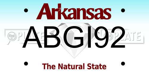 ABGI92 Arkansas License Plate