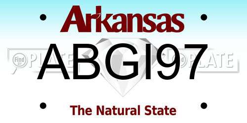 ABGI97 Arkansas License Plate