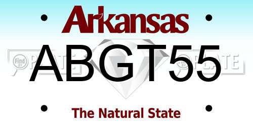 ABGT55 Arkansas License Plate
