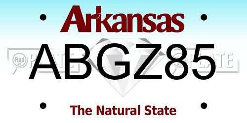 ABGZ85 Arkansas License Plate