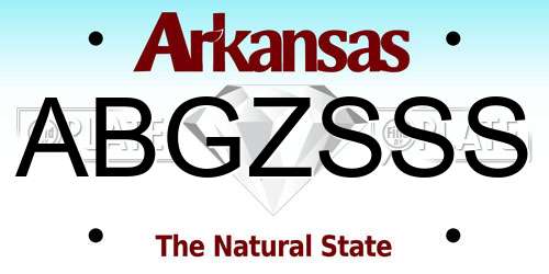 ABGZSSS Arkansas License Plate