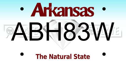 ABH83W Arkansas License Plate