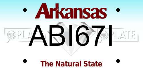 ABI67I Arkansas License Plate