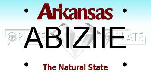 ABIZIIE Arkansas License Plate