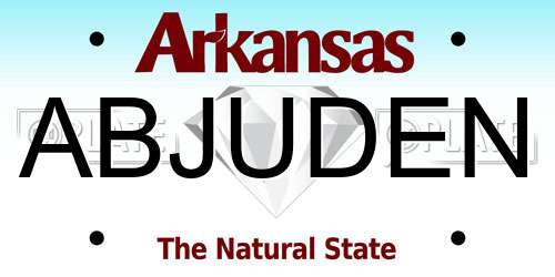 ABJUDEN Arkansas License Plate