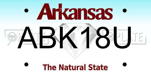 ABK18U Arkansas License Plate